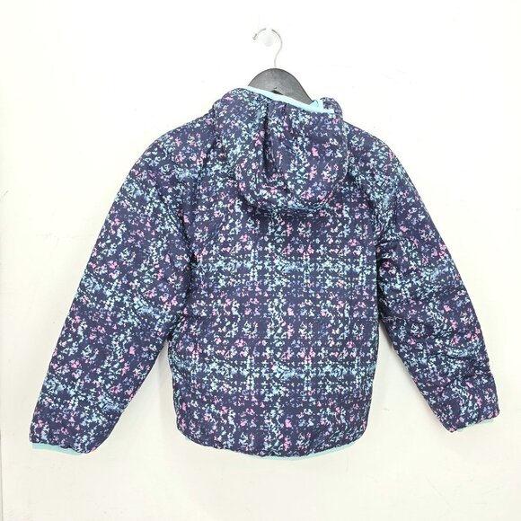 Eddie Bauer REVERSIBLE Soft Aqua Navy Down Winter Puffer Jacket Girls Size 14/16 - Picture 6 of 11